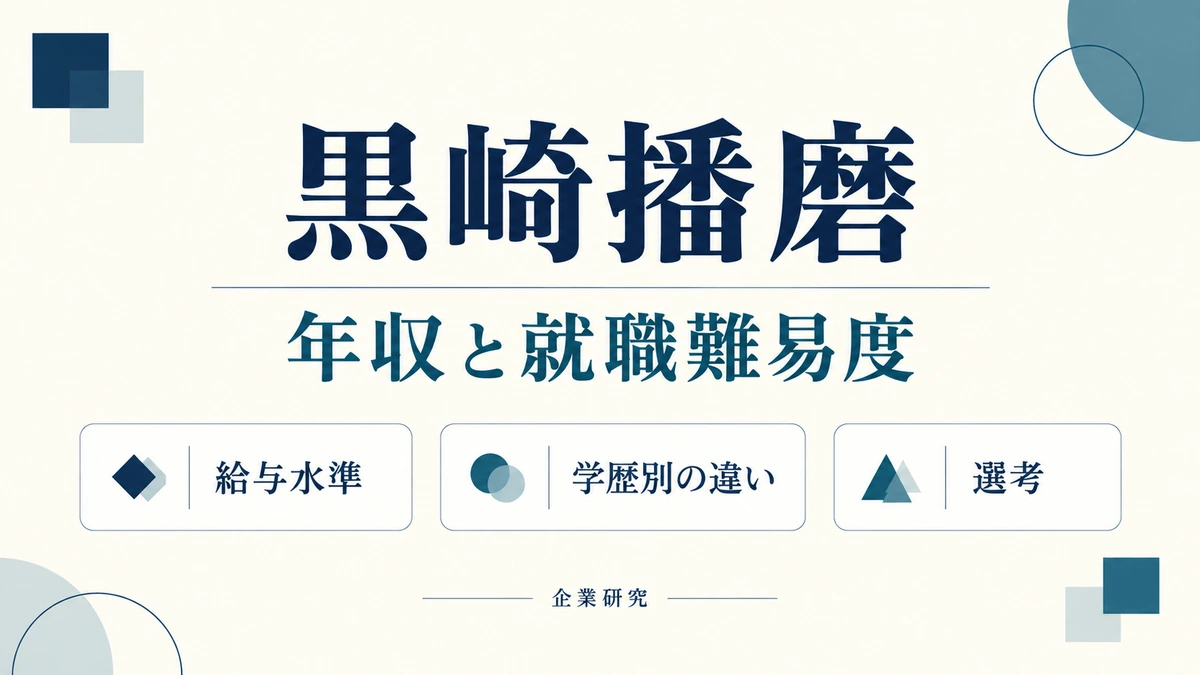 黒崎播磨の年収と就職難易度を、給与水準・学歴別の違い・選考から読む。